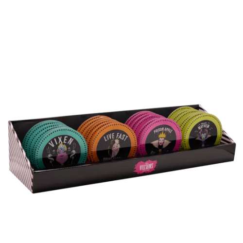 VILLAINS - Set med 24 Underlägg - 4 Modeller Widdop