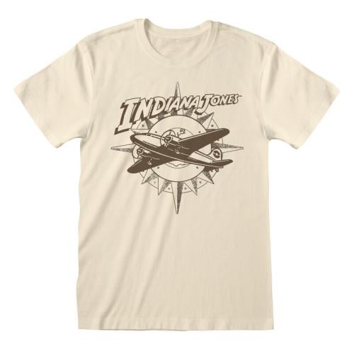 INDIANA JONES - Plane and Compass - Unisex T-Shirt (XL) Runns