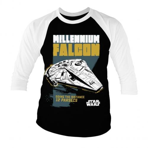STAR WARS - Baseball 3/4 Sleeve T-Shirt - Millennium Falcon (XL) Runns