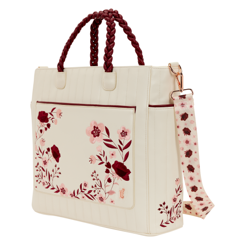 CREAM & RED - Floral - Convertible Tote Bag Loungefly Loungefly