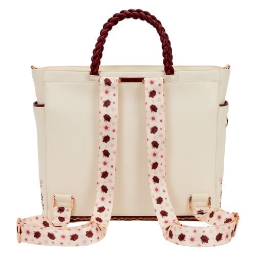 CREAM & RED - Floral - Convertible Tote Bag Loungefly Loungefly