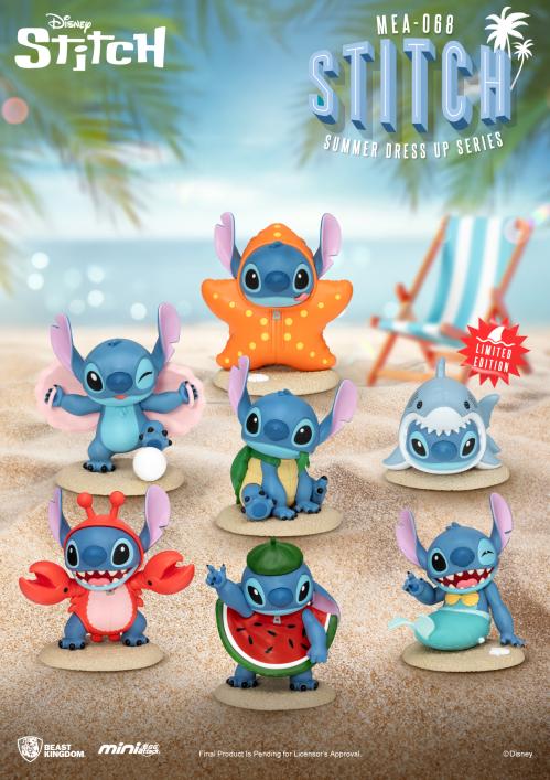 LILO & STITCH - Stitch Sommarklädsel - 6 Figurset 9cm Beast Kingdom