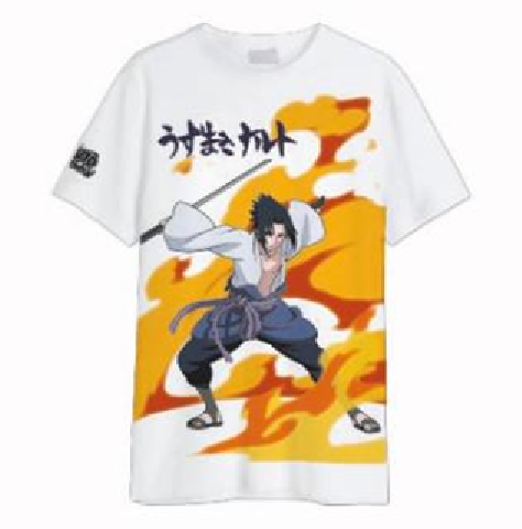 NARUTO SHIPPUDEN - Sasuke Uchiwa - Oversize T-Shirt Men (XS) Cotton Division