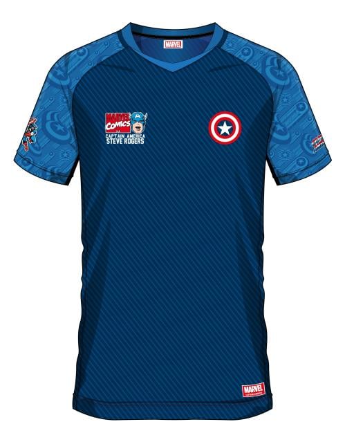 MARVEL - Captain America 41 - Fotbollströja för män (S) Cotton Division