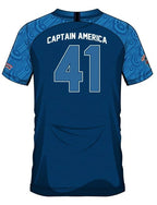 MARVEL - Captain America 41 - Fotbollströja för män (S) Cotton Division
