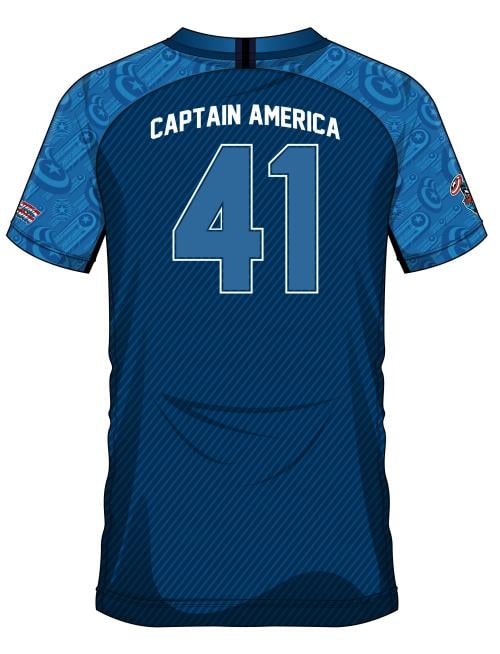 MARVEL - Captain America 41 - Fotbollströja för män (S) Cotton Division