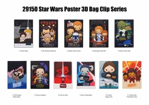 STAR WARS - Series 7 - 3D Foam Bag Clip (Display 24 Pcs) Monogram