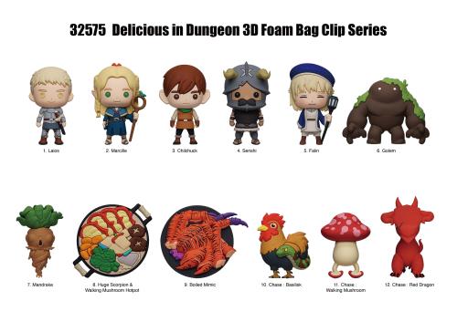 DELICIOUS IN DUNGEON - Serie 1 - 3D Skum Nyckelringsklipp (Display 24 St) Monogram