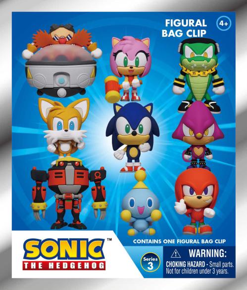 SONIC - Series 3 - 3D Foam Bag Clip (Display 24 Pcs) Monogram