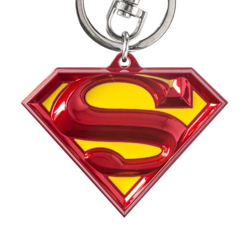 SUPERMAN - Logo Colored - Pewter Nyckelring Monogram