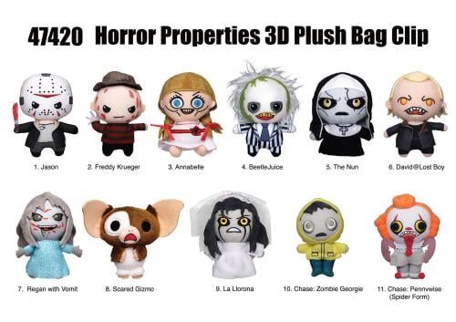 HORROR - gosedjur Bag Clip (Display 24 Pcs) Monogram