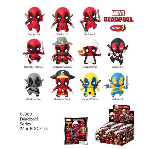 MARVEL - Deadpool Serie 1 - 3D Skum Väska Klipp (Display 24 Stk)
