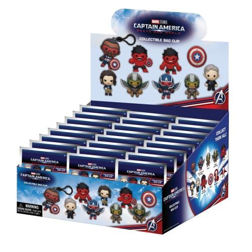 CAPTAIN AMERICA - Brave New World - 3D Foam Bag Clip (Display 24 Pcs) Monogram