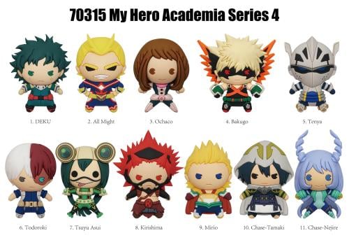 MY HERO ACADEMIA - Series 4 - 3D Foam Bag Clip (Display 24 Pcs) Monogram