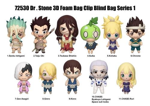 DR STONE - Series 1 - 3D Foam Bag Clip (Display 24 Pcs) Monogram