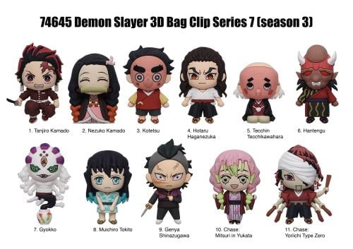 DEMON SLAYER - Series 7 - 3D Foam Bag Clip (Display 24 Pcs) Monogram
