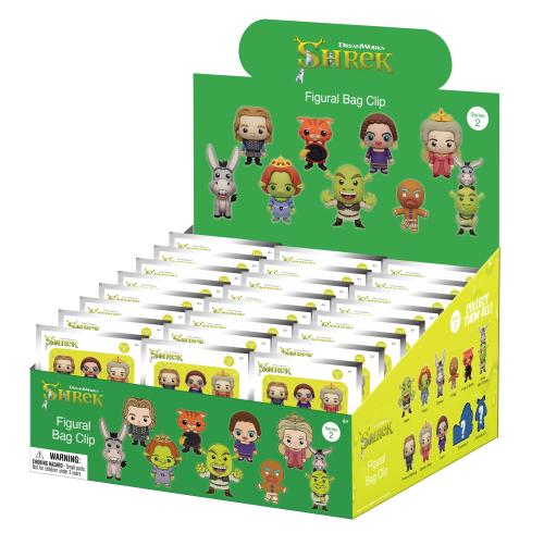 SHREK - Serie 2 - 3D Skum Nyckelringsklipp (Display 24 Stk) Monogram