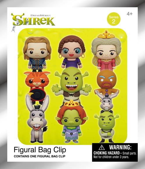 SHREK - Serie 2 - 3D Skum Nyckelringsklipp (Display 24 Stk) Monogram