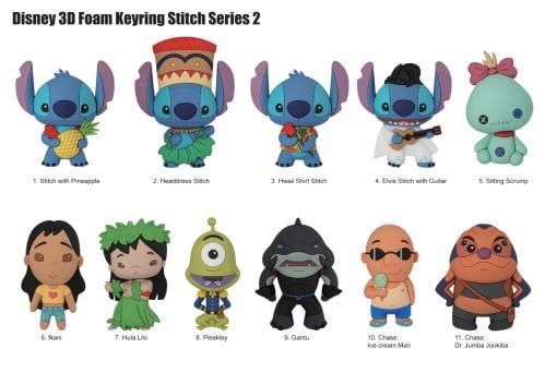 DISNEY - Lilo & Stitch - 3D Foam Bag Clip (Display 24 Pcs) Monogram