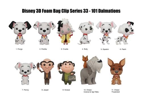 101 DALMATIANS - Serie 33 - 3D Foam Bag Clip (Display 24 Pcs) Monogram