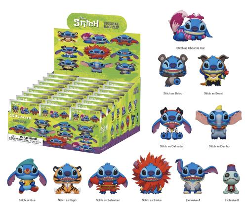 STITCH IN COSTUME - Series 1 - 3D Foam Bag Clip (Display 24 Pcs) Monogram