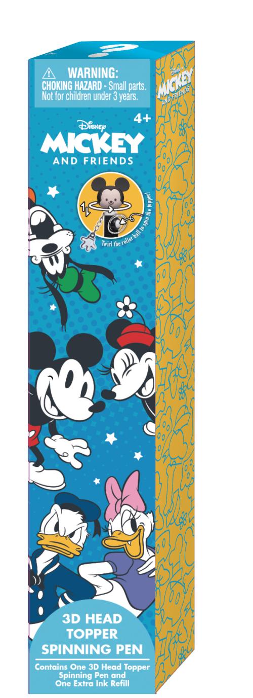 MICKEY OCH VÄNNER - 3D Huvud Topper Snurrpenna (Display av 16 stycken) Monogram