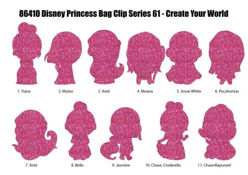 PRINCESS - Series 64 - 3D Foam Bag Clip (Display 24 Pcs) Monogram