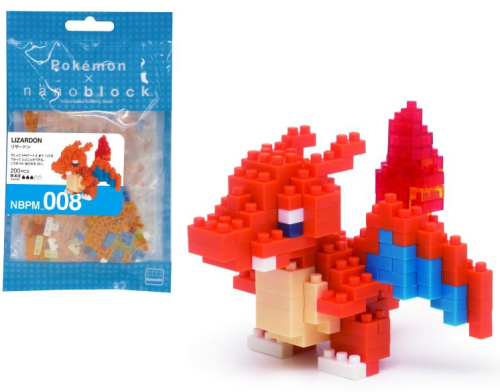POKEMON - Charizard - Figur Nanoblock 10cm Bandai Red