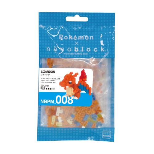 POKEMON - Charizard - Figur Nanoblock 10cm Bandai Red