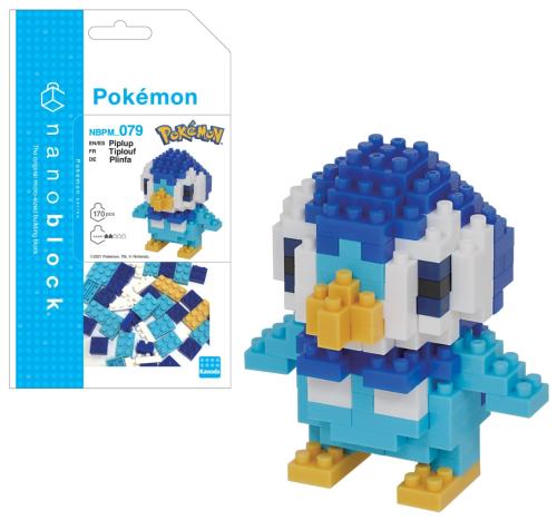 POKEMON - Piplup - Figur Nanoblock 10cm Bandai Red