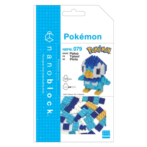 POKEMON - Piplup - Figur Nanoblock 10cm Bandai Red