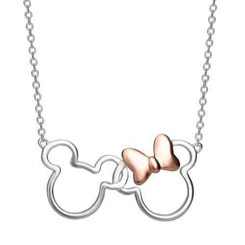 MICKEY & MINNIE - Halsband i Roséguld & Silverpläterad Brons Peershardy