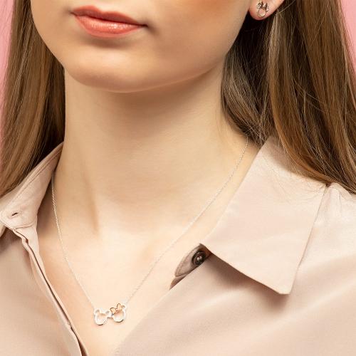 MICKEY & MINNIE - Halsband i Roséguld & Silverpläterad Brons Peershardy