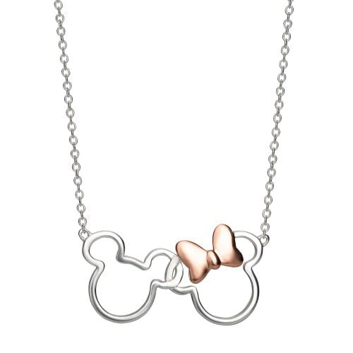 MICKEY & MINNIE - Halsband i Roséguld & Silverpläterad Brons Peershardy