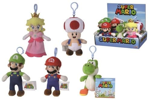 SUPER MARIO - Nyckelring gosedjurs - Display 12pc 4 assortments - 12cm Simba Toys