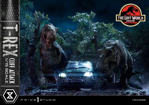 JURASSIC PARK THE LOST WORLD - T-Rex Cliff Attack -Figur 1/15 53cm Prime 1 Studio
