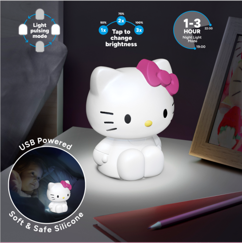 HELLO KITTY - 'SquishyGlo' Silikonlampa Uppladdningsbar 18cm Paladone
