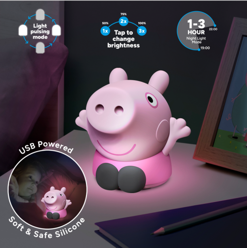 PEPPA PIG - 'SquishyGlo' Silikonlampa Uppladdningsbar 14cm Paladone