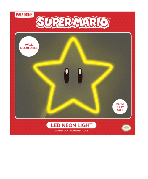 SUPER MARIO - Star - Vägmonterbar LED Neonlampa Paladone