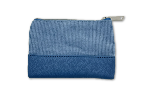 STITCH & ANGEL - Blue Corduroy Fashion Duo Pouch Plånbok - '14x10x1cm' Red Robin