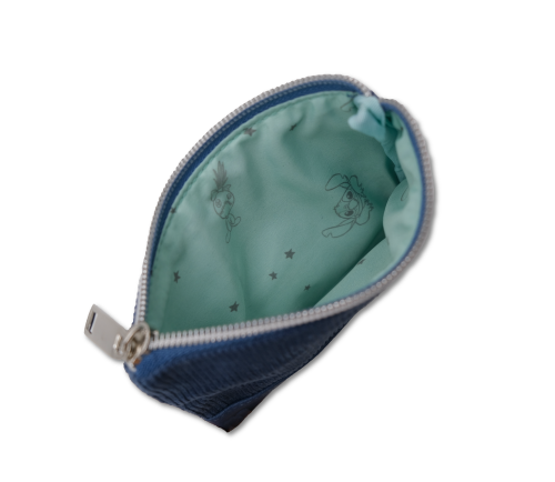 STITCH & ANGEL - Blue Corduroy Fashion Duo Pouch Plånbok - '14x10x1cm' Red Robin