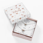 MINNIE - Mamma & Dotter Set - 2 Skinande Silver Messingpläterade Halsband Peershardy