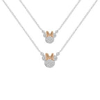 MINNIE - Mamma & Dotter Set - 2 Skinande Silver Messingpläterade Halsband Peershardy
