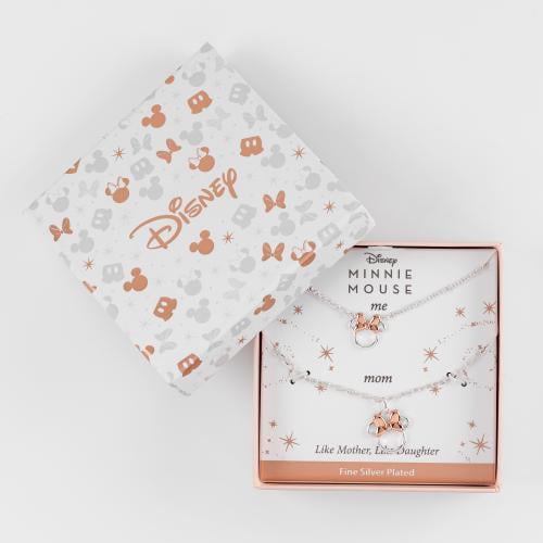 MINNIE - Mamma & Dotter Set - 2 Silver Brass Platerade Halsband Peershardy