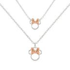 MINNIE - Mamma & Dotter Set - 2 Silver Brass Platerade Halsband Peershardy