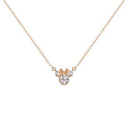 MINNIE - Mor & Dotter Set - Silver Brass Pläterad Halsband + Örhängen Peershardy