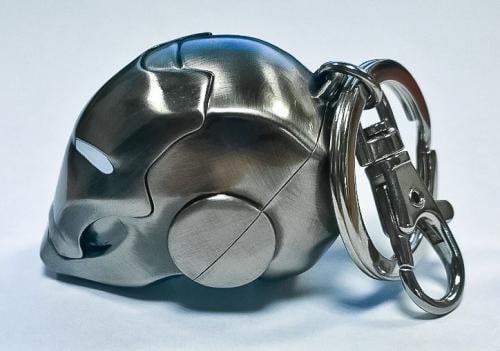 MARVEL - 3D Metal Nyckelring Blister Box - Iron Man SILVER Helmet Semic