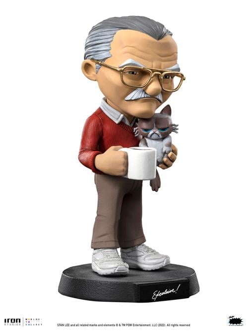 MARVEL - Stan Lee med Grumpy Cat - Figur Mini Co. 15cm Iron Studios