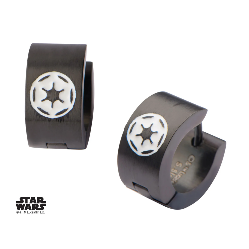 STAR WARS - Stainless Steel Black Empire Logo Huggie Earrings S1 Studio