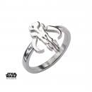 STAR WARS - Kvinnors Rostfritt Stål Mandalorian Sym Cut Ring - Storlek 6 S1 Studio